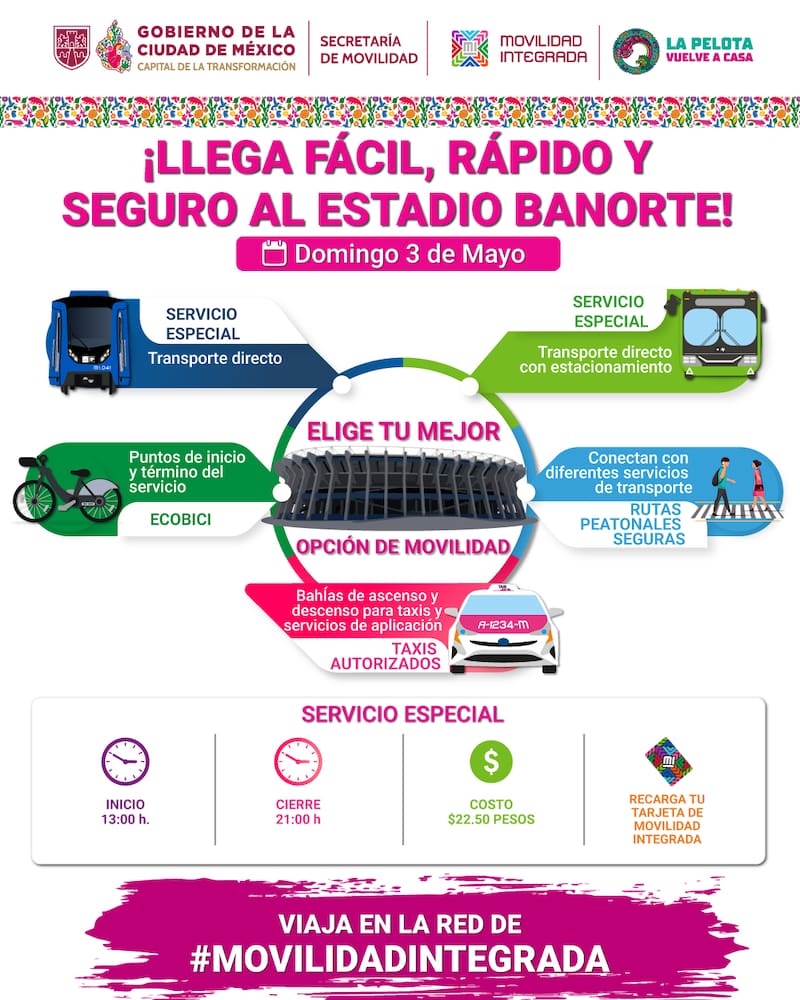 Así será el transporte en la CDMX este domigo 3 de mayo.