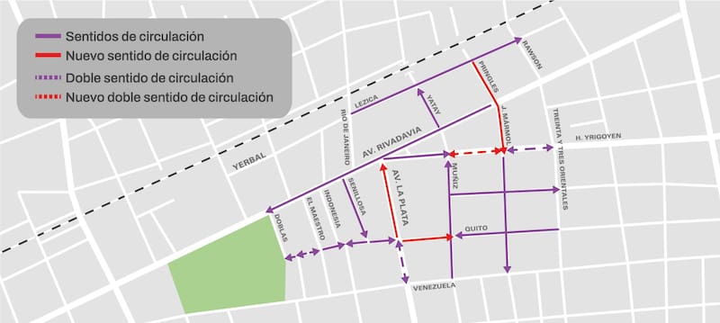 La Ciudad implementará nuevas manos únicas y ajustes en determinados cruces para adecuar la red vial al futuro recorrido del TramBus T1. (Foto: Gobierno de la Ciudad)