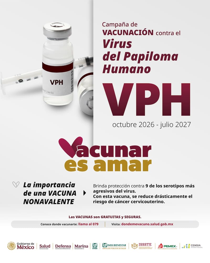 Campaña de vacunación contra el VPH por el IMSS.