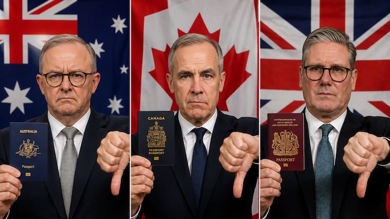 Canadá, Australia y Reino Unido prohíben el ingreso al país de extranjeros que hayan atrasado este trámite con su pasaporte.
