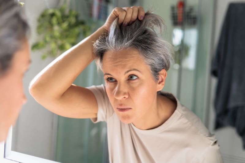En ese sentido, abandonar el tinte puede convertirse para algunas mujeres en una forma de recuperar autonomía sobre su apariencia. (Fuente: Shutterstock)