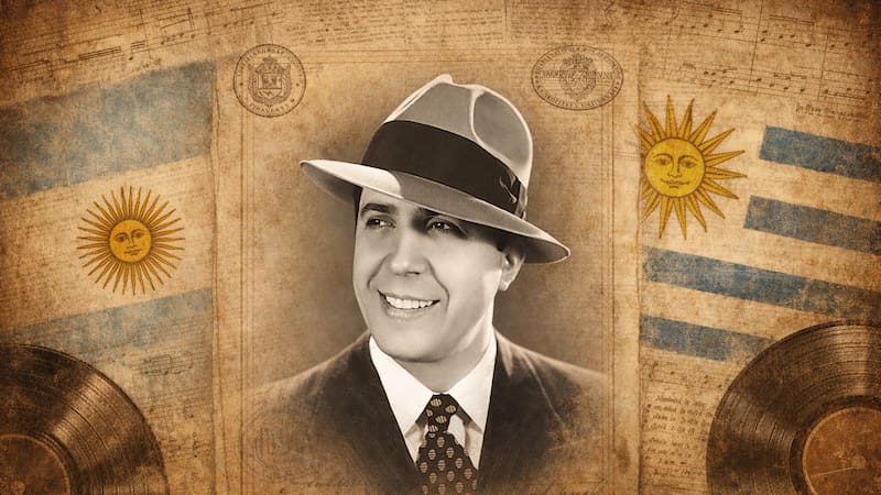 Carlos Gardel, quien murió en Medellín en 1935. Su nacionalidad sigue en debate tras el hallazgo de un acta uruguaya.