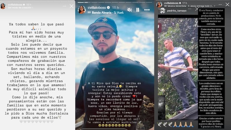 “Desafortunadamente, hoy tengo el corazón partido por algo que sucedió en el proyecto en el que estoy hoy, mi corazón está con las familias de la producción hoy, les dedico esto de aquí al cielo”, afirmó Carmen Villalobos.