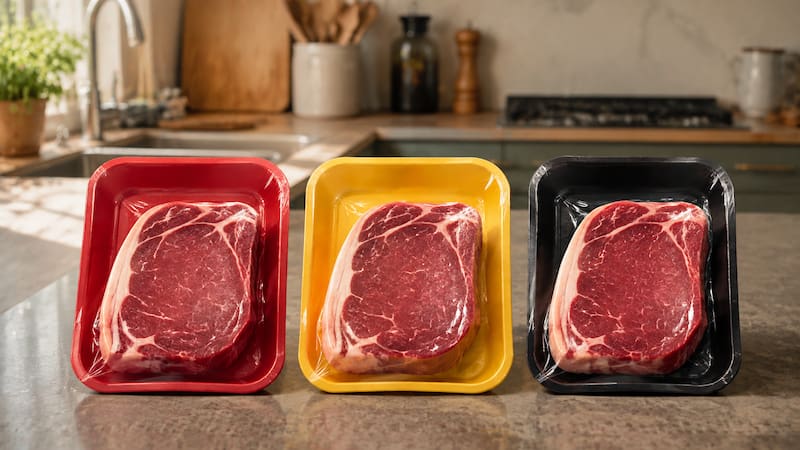 Qué significa el color de la bandeja de la carne en el supermercado y cuál conviene comprar.