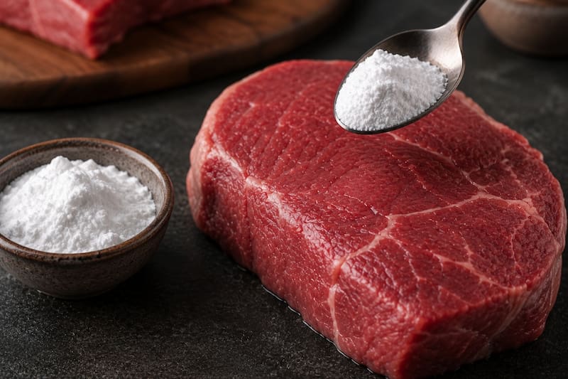 Este compuesto alcalino modifica el comportamiento de las proteínas musculares cuando entra en contacto con la carne cruda. (Foto: ChatGPT)