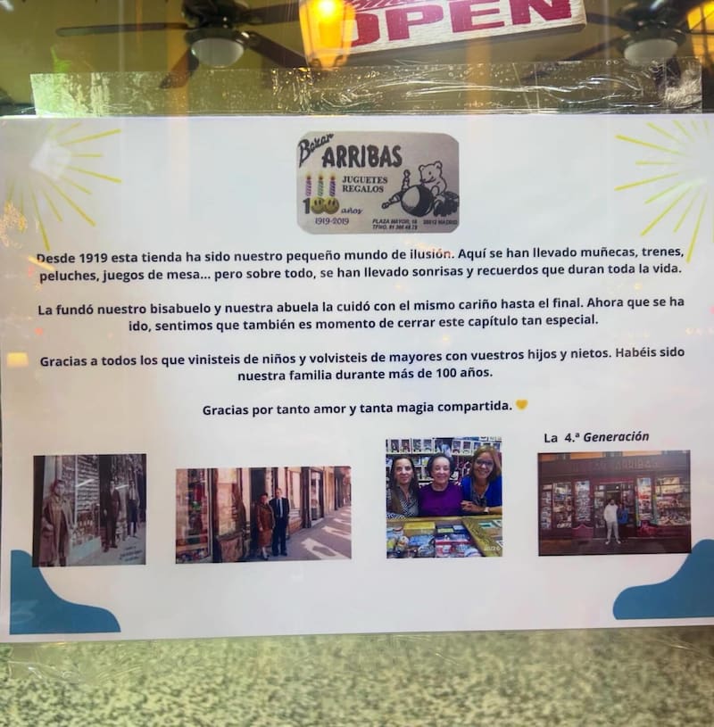 La decisión de la familia de no continuar con el negocio marca el final de una etapa iniciada en 1919.