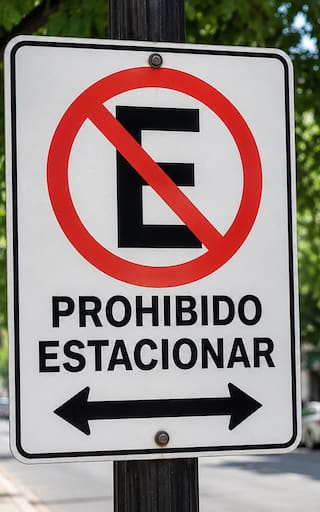 Qué significa el cartel de prohibido estacionar con una flecha