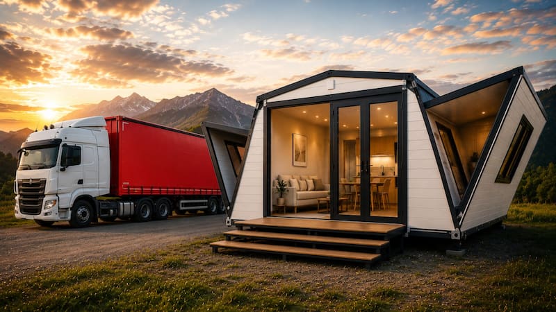 Adiós alquiler | La casa prefabricada que llega en camión, se abre como una valija y cuesta menos que un auto