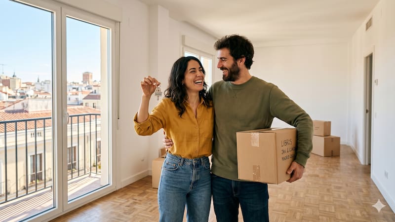 Mudarse a la casa propia antes de tener todo el dinero ahorrado es posible gracias a esta fórmula legal cada vez más usada en España. (Imagen ilustrativa creada con IA).