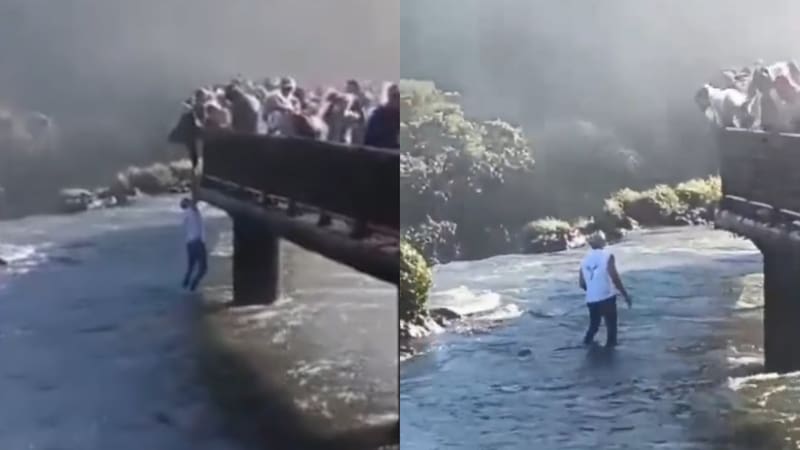 Cataratas del Iguazú: se le cayó su celular, se tiró al agua para recuperarlo y recibió un importante castigo.