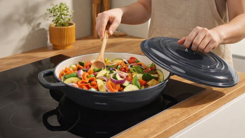 Esta cazuela de hierro fundido de Lidl es ideal para regalar en el día del padre: es perfecta para asar, estofar o cocer alimentos al vapor.