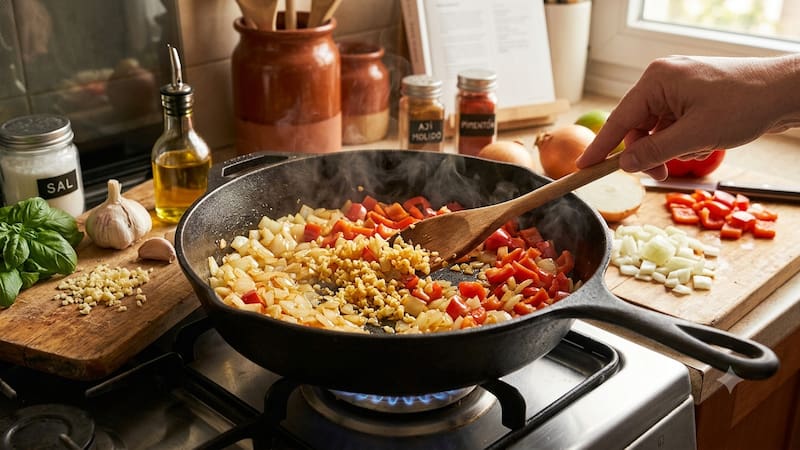 El sofrito es la base de una enorme cantidad de recetas.