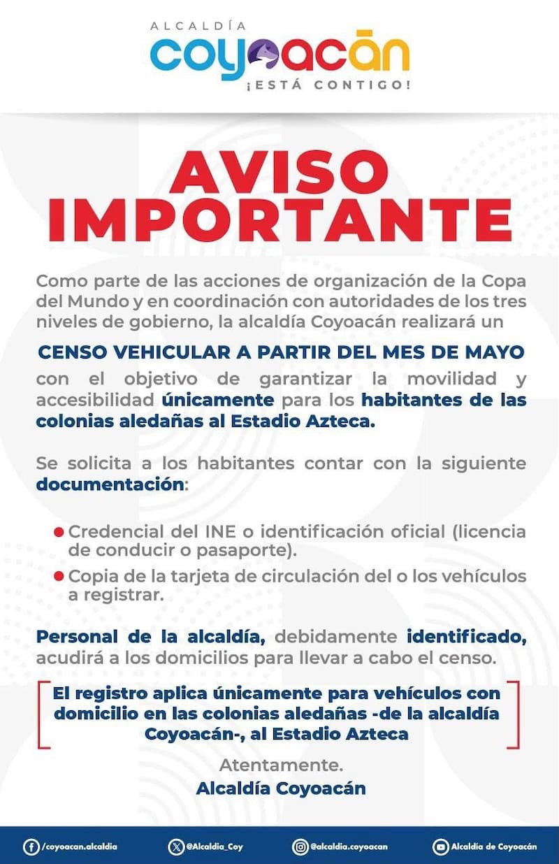 Inició el censo vehícular en la CDMX.