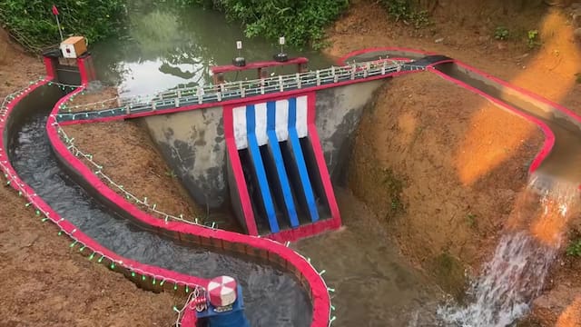 Cansado de los cortes, un ingeniero vietnamita construyó su propia central hidroeléctrica con ladrillos y tuberías: genera electricidad las 24 horas