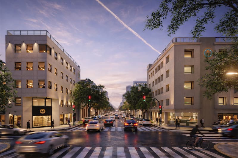 Render del edificio del Centro Integral de Capacitación.