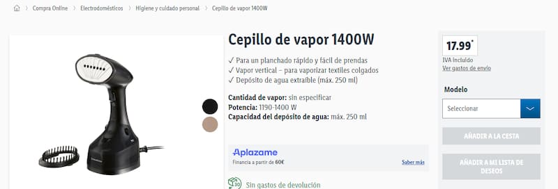 Este nuevo producto de Lidl deja las camisas y blusas sin arrugas. (Fuente: Lidl).