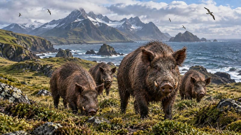 En 1807, una tripulación abandonó cerdos en una isla remota. Casi 200 años después, los especialistas los analizaron y quedaron helados.