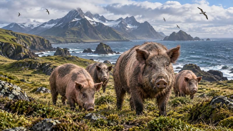 En 1807, un grupo de marineros abandonó cerdos en una isla remota. Casi 200 años después, los especialistas los analizaron y quedaron congelados.