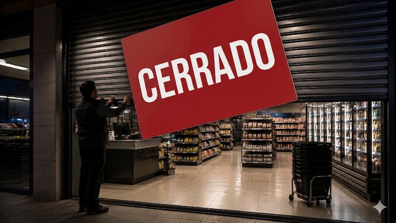 Adiós a los supermercados 24 horas: suspenden nuevas licencias por una nueva normativa del Gobierno. Fuente: IA,