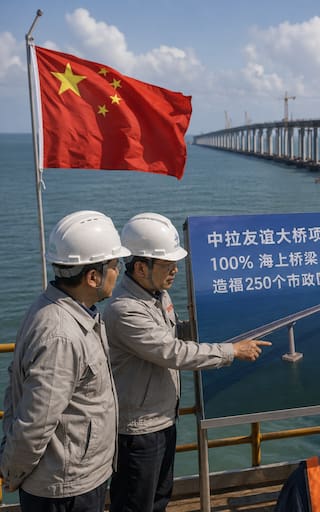 China envía ingenieros y obreros a un país latino y construyen el puente más largo de América latina: 100% sobre el mar y beneficiará a 250 municipios