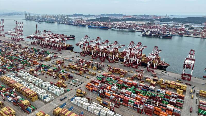 The port of Qingdao, Shandong Province, eastern China
