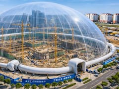 China revoluciona las construcciones con sus enormes burbujas inflables que recortan los plazos de las obras y el impacto ambiental