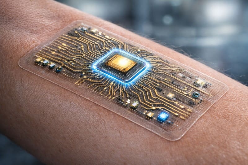 Un nuevo desarrollo científico permite imprimir sensores y circuitos electrónicos directamente sobre la piel y tejidos vivos, sin recurrir a altas temperaturas ni a sustancias químicas agresivas. Imagen ilustrativa - ChatGPT.