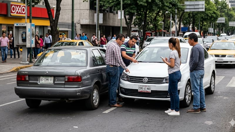 En México ocurren 1.7 millones de siniestros (accidentes automovilísticos) al año, de los cuales 65% son de baja intensidad o mejor conocidos como “lamineros" (Imagen de Gemini IA).