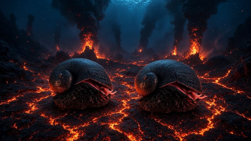 El Chrysomallon squamiferum habita a más de 2,400 metros de profundidad y desarrolló una armadura natural que lo protege de depredadores y de las condiciones extremas.