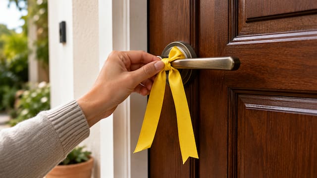 Colocar una cinta amarilla en la puerta de la casa: para qué sirve y por qué recomiendan hacerlo