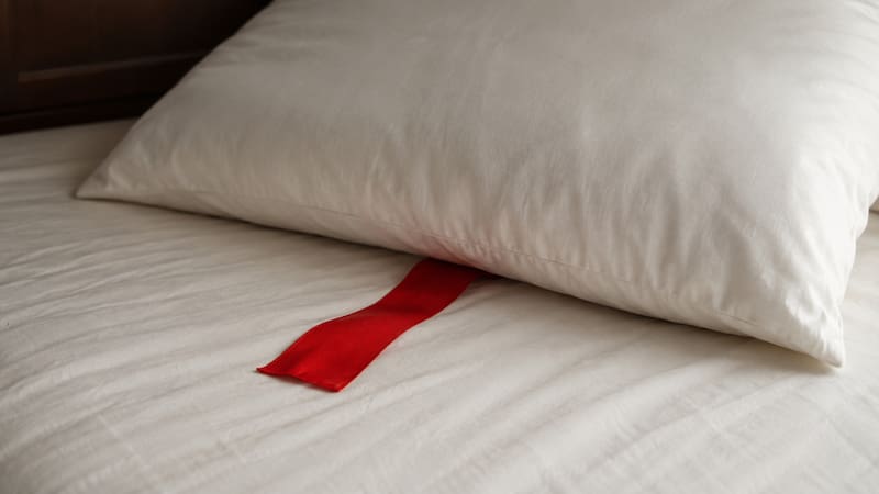 Poner una cinta roja debajo de la almohada: para qué sirve y por qué algunos lo recomiendan.