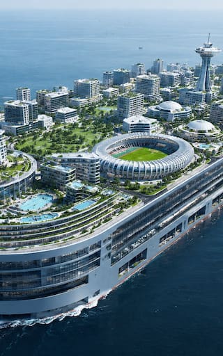 Construyen la ciudad flotante más grande del mundo: 80 mil personas, colegios, hoteles, parques y un estadio de fútbol