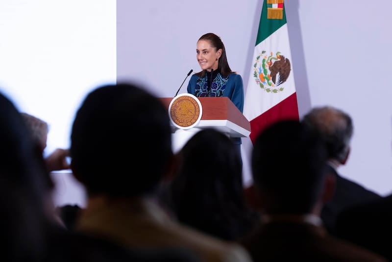 Claudia Sheinabum en conferencia de prensa.