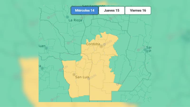 La alerta meteorológica amarilla rige en dos provincias.