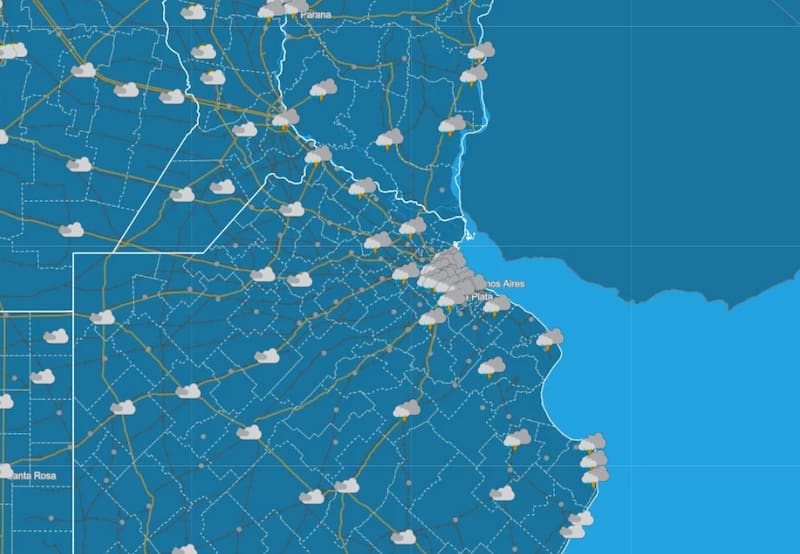 Pronóstico del tiempo para el sábado.