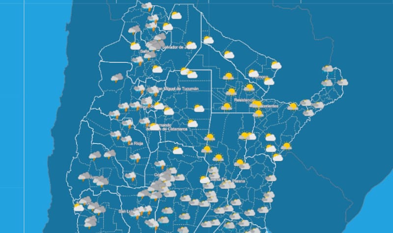 Se esperan tormentas intensas en más de 8 provincias.