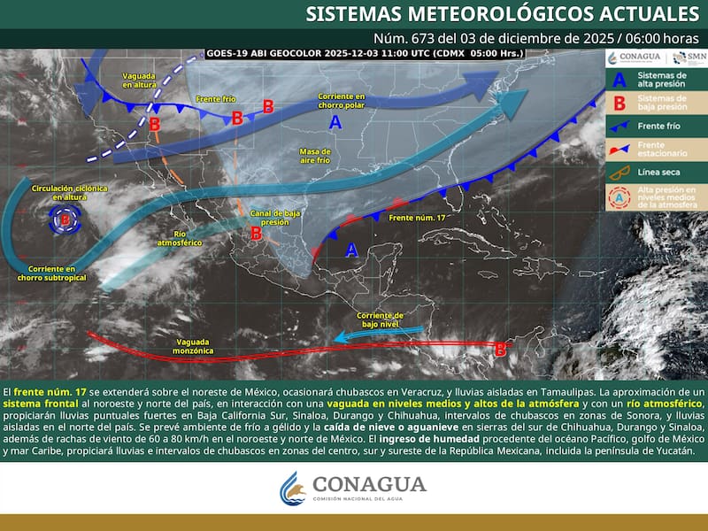 El pronóstico del tiempo para el miércoles 3 de diciembre. (Foto: Archivo).