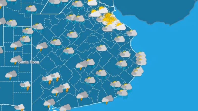 El sistema de mal tiempo se intensificará notablemente durante la tarde del miércoles.