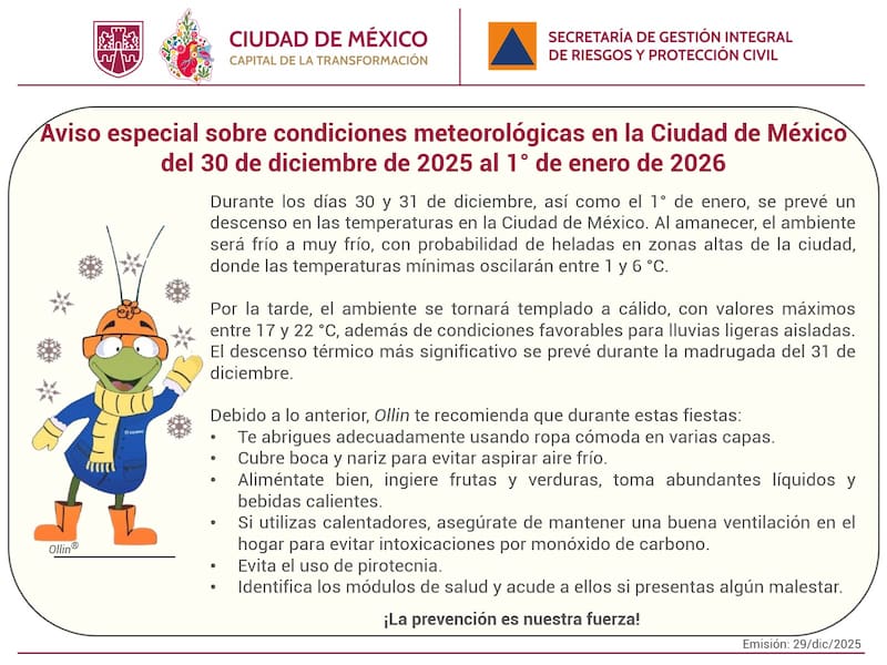 Clima en CDMX: autoridades emiten recomendaciones urgentes