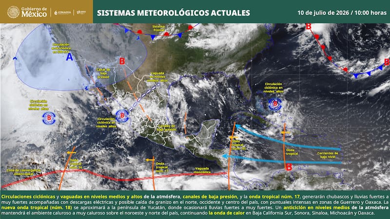 Lluvias intensas en estas zonas del país.
