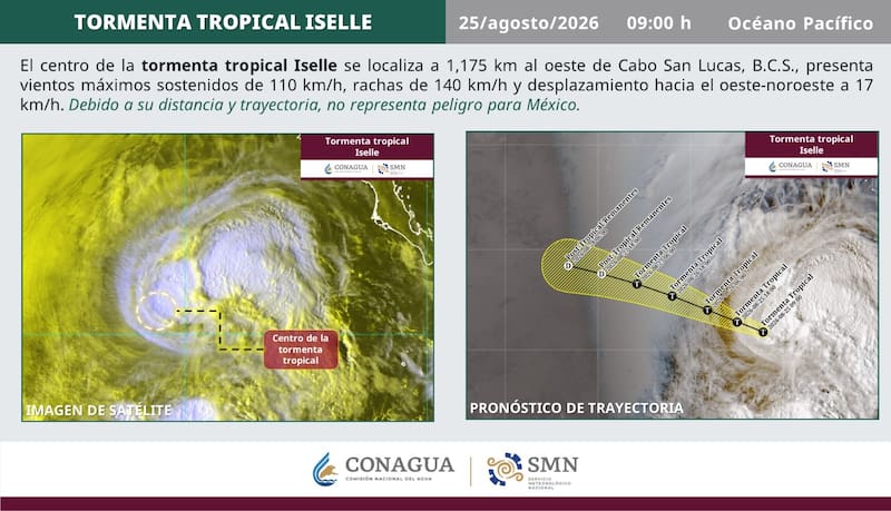 A dónde llegará la Tormenta Tropical Iselle?