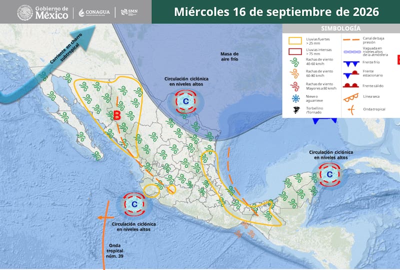 Clima México 16 de septiembre
