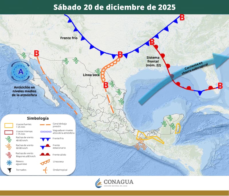 El Servicio Meteorológico Nacional alertó que varios sistemas atmosféricos provocarán lluvias intensas, tormentas eléctricas y vientos fuertes.