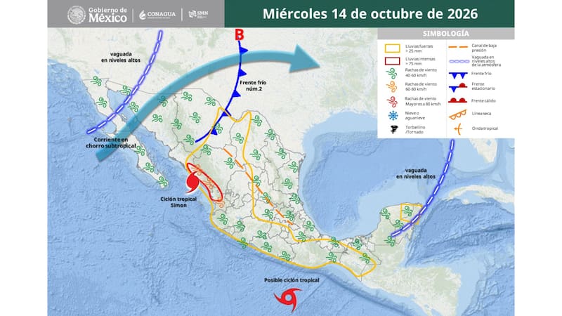 Las tormentas podrían provocar inundaciones, deslaves y crecidas de ríos y arroyos.
