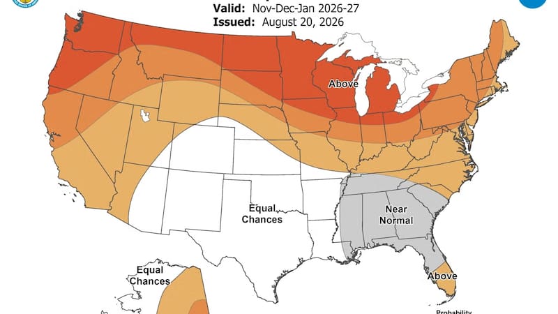 The strengthening of El Niño is putting winter weather in the spotlight, with forecasts pointing to a potentially snowier season in parts of the western United States. Image: NOAA / Climate Prediction Center.