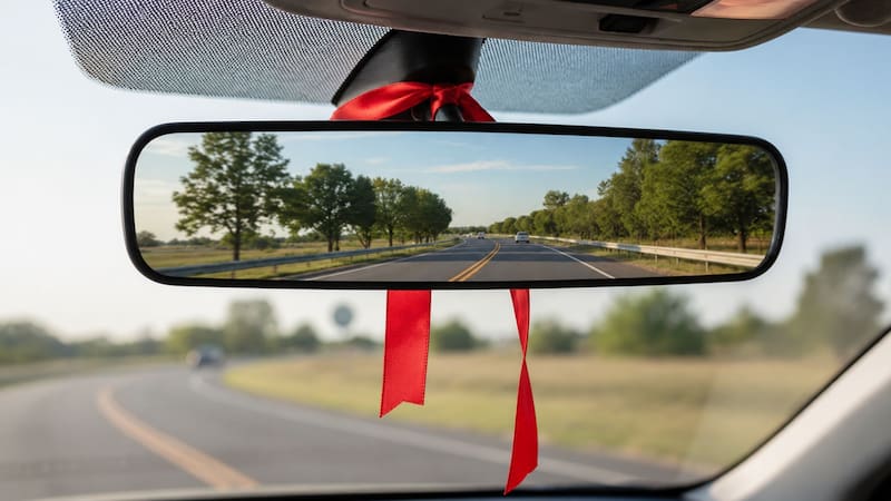 Colgar una cinta roja en el coche: qué significa y para qué sirve