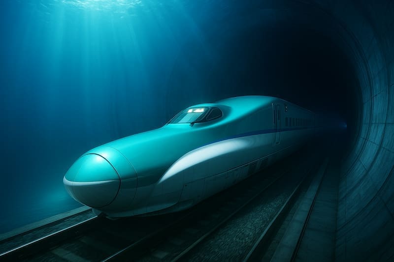 China construye un tren submarino que revolucionará el transporte ferroviario global. (foto: ChatGPT).
