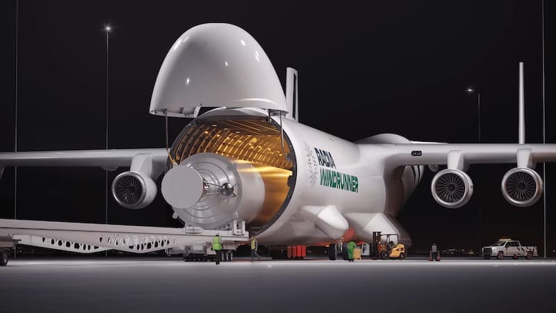 Radia presenta el WindRunner, el avión de carga más grande del mundo para la industria renovable.
