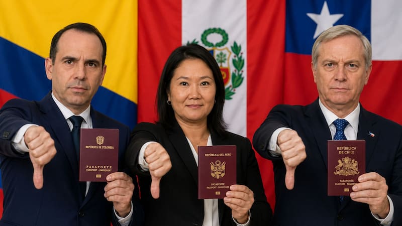 Confirmado. Colombia, Chile y Perú estarían en condiciones de prohibir la salida e ingreso del país a mexicanos que aplazaron este trámite con su pasaporte
