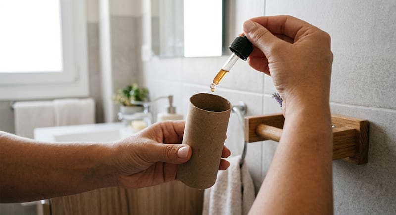 Cómo perfumar el papel higiénico con aceite esencial.